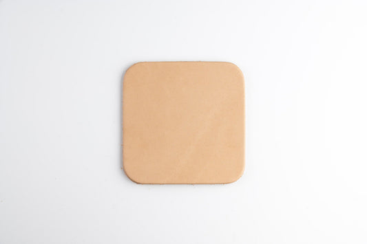 6 x Leder Untersetzer – Camel - LederGlück Manufaktur
