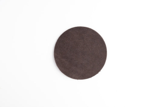 6 x Untersetzer rund – Mocca - LederGlück Manufaktur