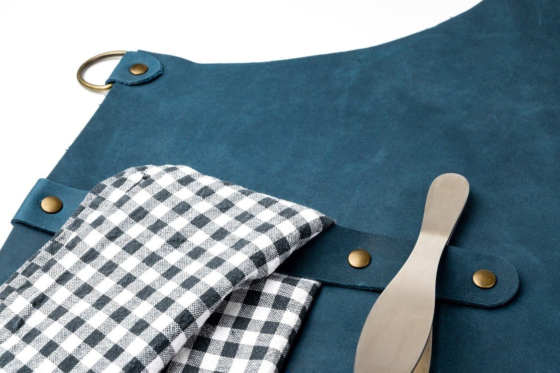 Grillschürze - Navy - LederGlück Manufaktur