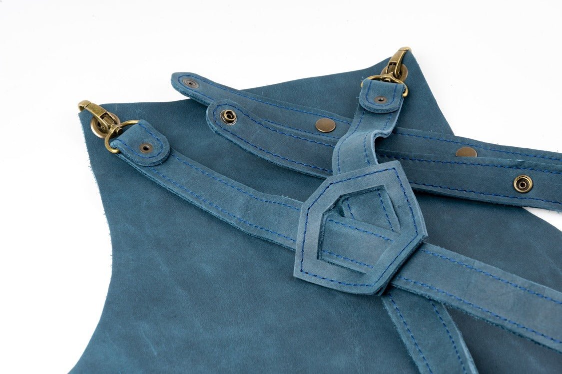 Grillschürze - Navy - LederGlück Manufaktur