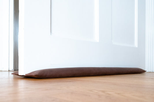 Zugluftstopper DUO – Mocca - LederGlück Manufaktur