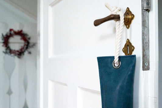 Zugluftstopper UNO – Navy - LederGlück Manufaktur